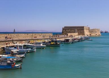 Arriving by cruise ship at Crete, Heraklion port