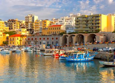 Arriving by cruise ship at Crete, Heraklion port