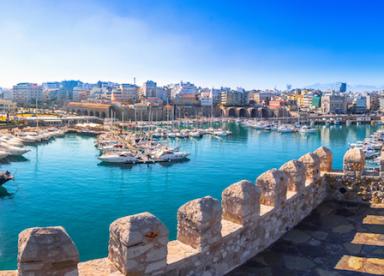 Arriving by cruise ship at Crete, Heraklion port