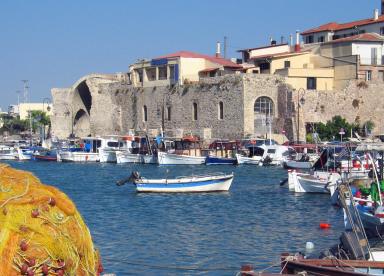 Arriving by cruise ship at Crete, Heraklion port