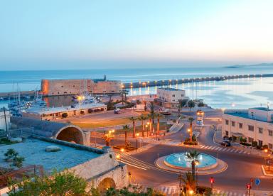 Arriving by cruise ship at Crete, Heraklion port