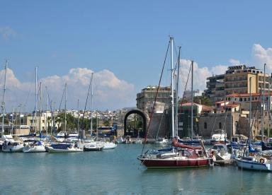 Arriving by cruise ship at Crete, Heraklion port