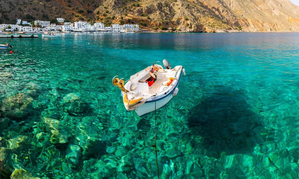 Loutro a small port in the south Crete
