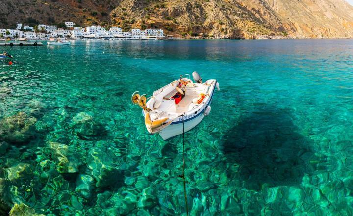 Loutro a small port in the south Crete