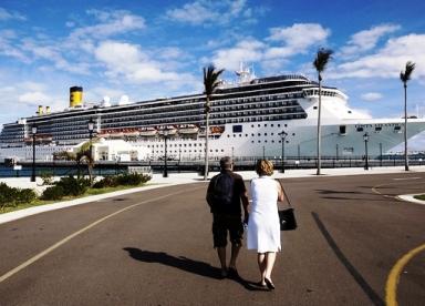 Arriving by cruise ship at Crete, Heraklion port